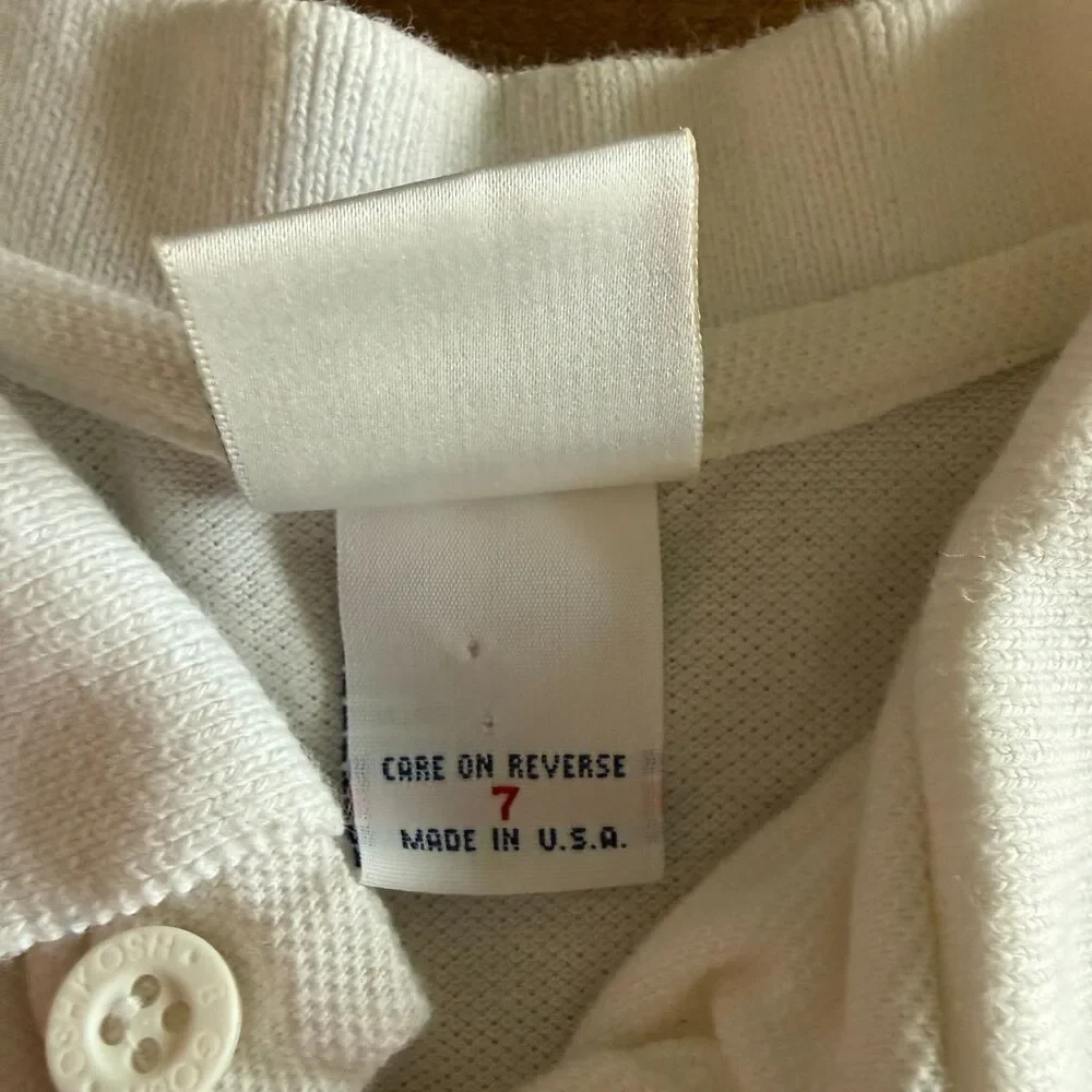Vintage OshKosh White Camp Branded Polo Boys' 7